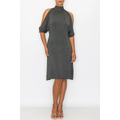 Open Shoulder Sexy Back Dress - Grey - All Dresses - Women’s Fashion - Women’s Clothing - Dress - Short-Sleeve Dress - 1