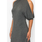 Open Shoulder Sexy Back Dress - Grey - All Dresses - Women’s Fashion - Women’s Clothing - Dress - Short-Sleeve Dress - 6
