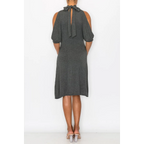Open Shoulder Sexy Back Dress - Grey - All Dresses - Women’s Fashion - Women’s Clothing - Dress - Short-Sleeve Dress - 7