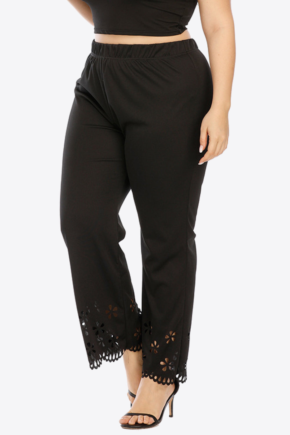 Plus Size Openwork Elastic Waist Pants - Bottoms - Pants - 4 - 2024