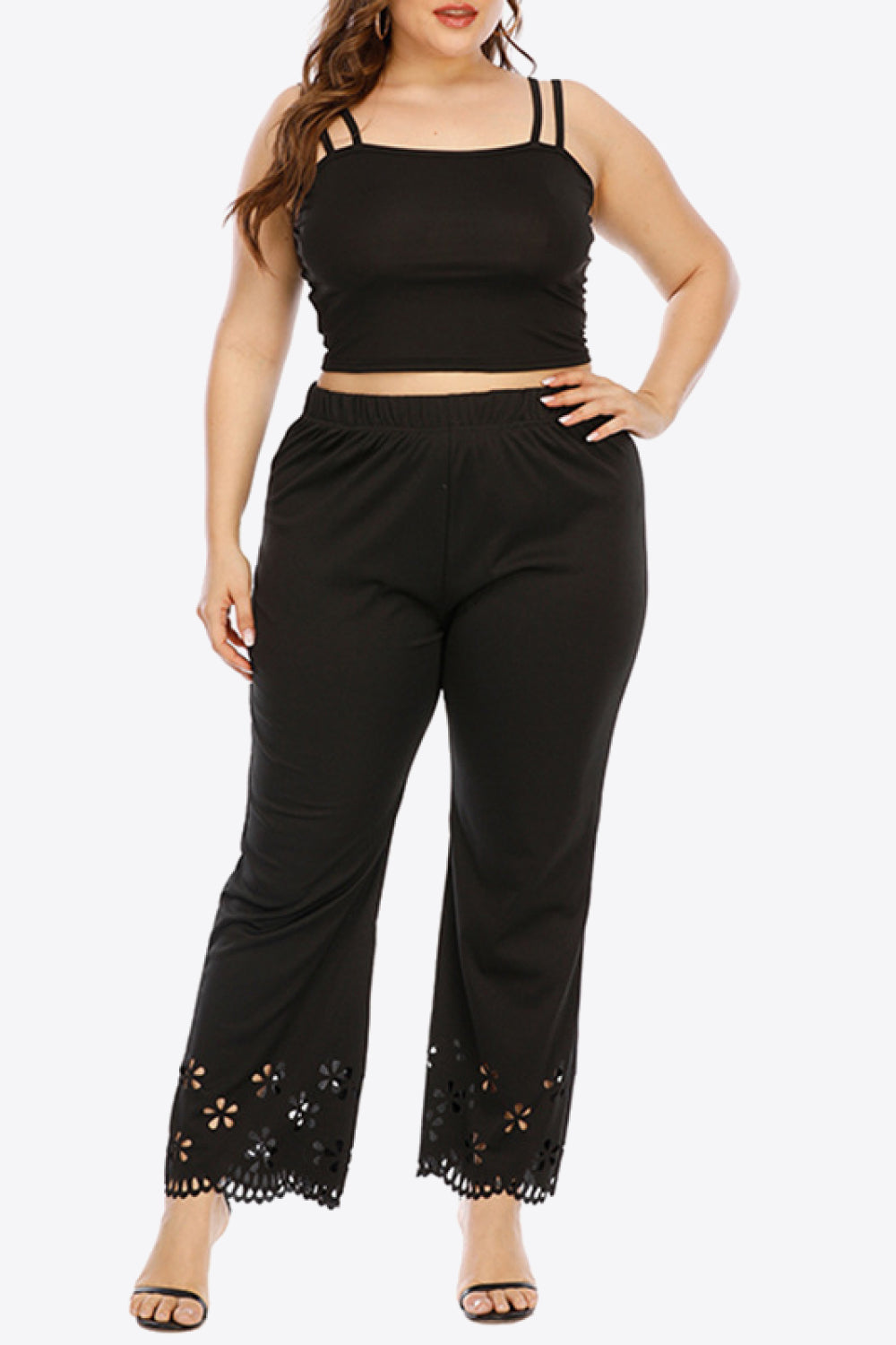 Plus Size Openwork Elastic Waist Pants - Bottoms - Pants - 5 - 2024