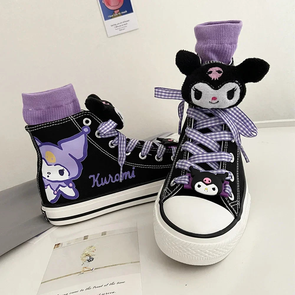 Original Sanrio Kuromi High Top Canvas Sneakers - Accessories - Shoes - 6 - 2024