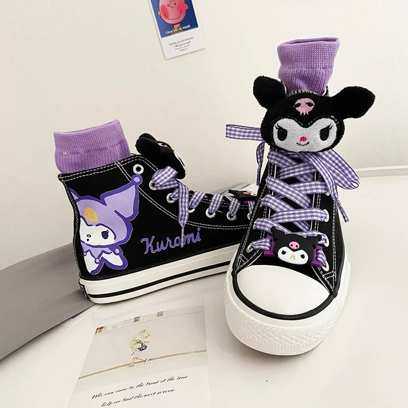 Original Sanrio Kuromi High Top Canvas Sneakers - Kuromi A / 42 - Accessories - Shoes - 18 - 2024