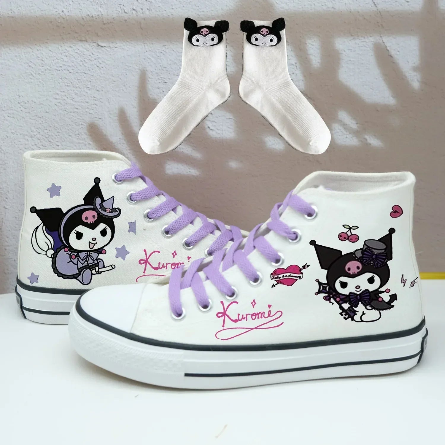 Original Sanrio Kuromi High Top Canvas Sneakers - Kuromi F / 42 - Accessories - Shoes - 15 - 2024