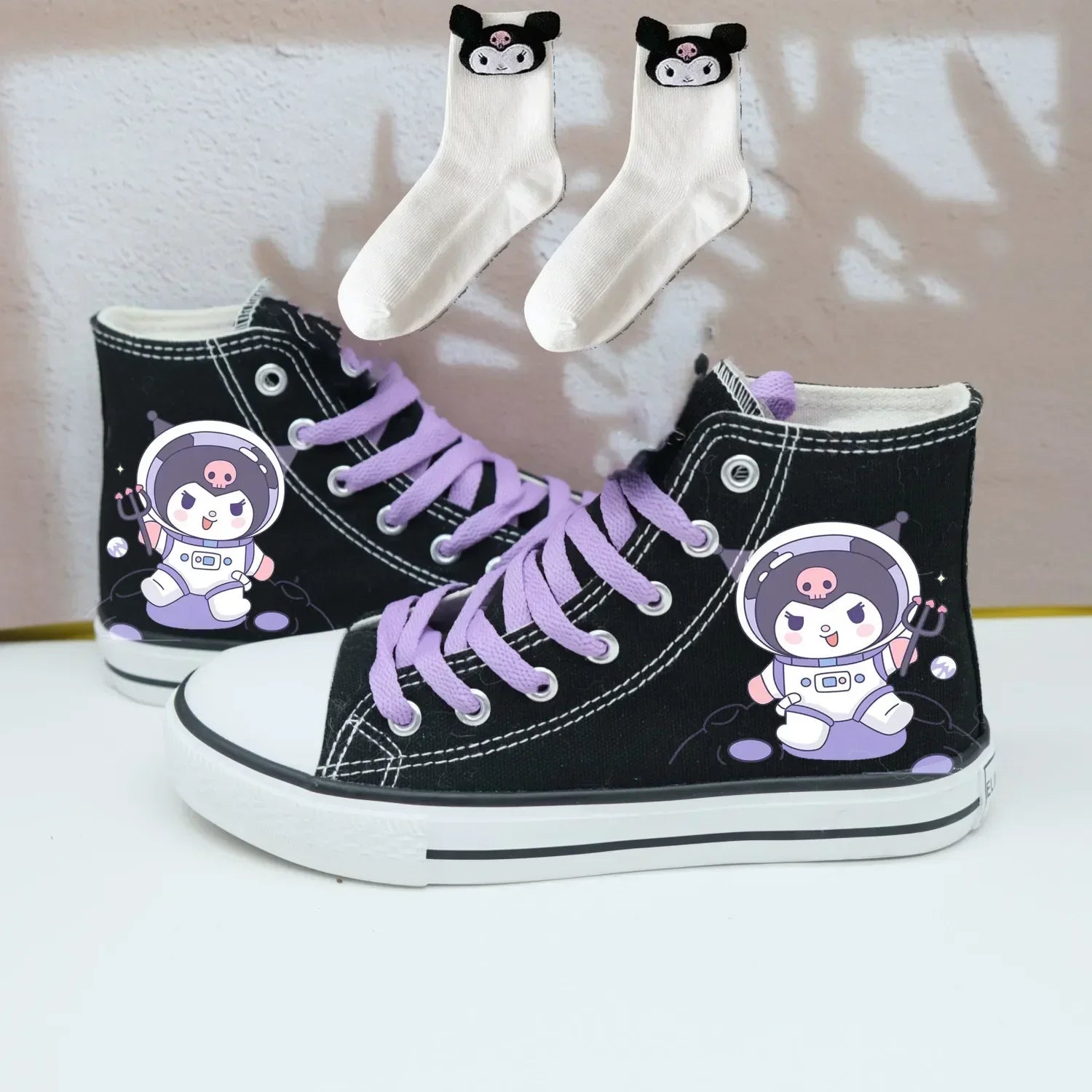 Original Sanrio Kuromi High Top Canvas Sneakers - Kuromi E / 35 - Accessories - Shoes - 12 - 2024