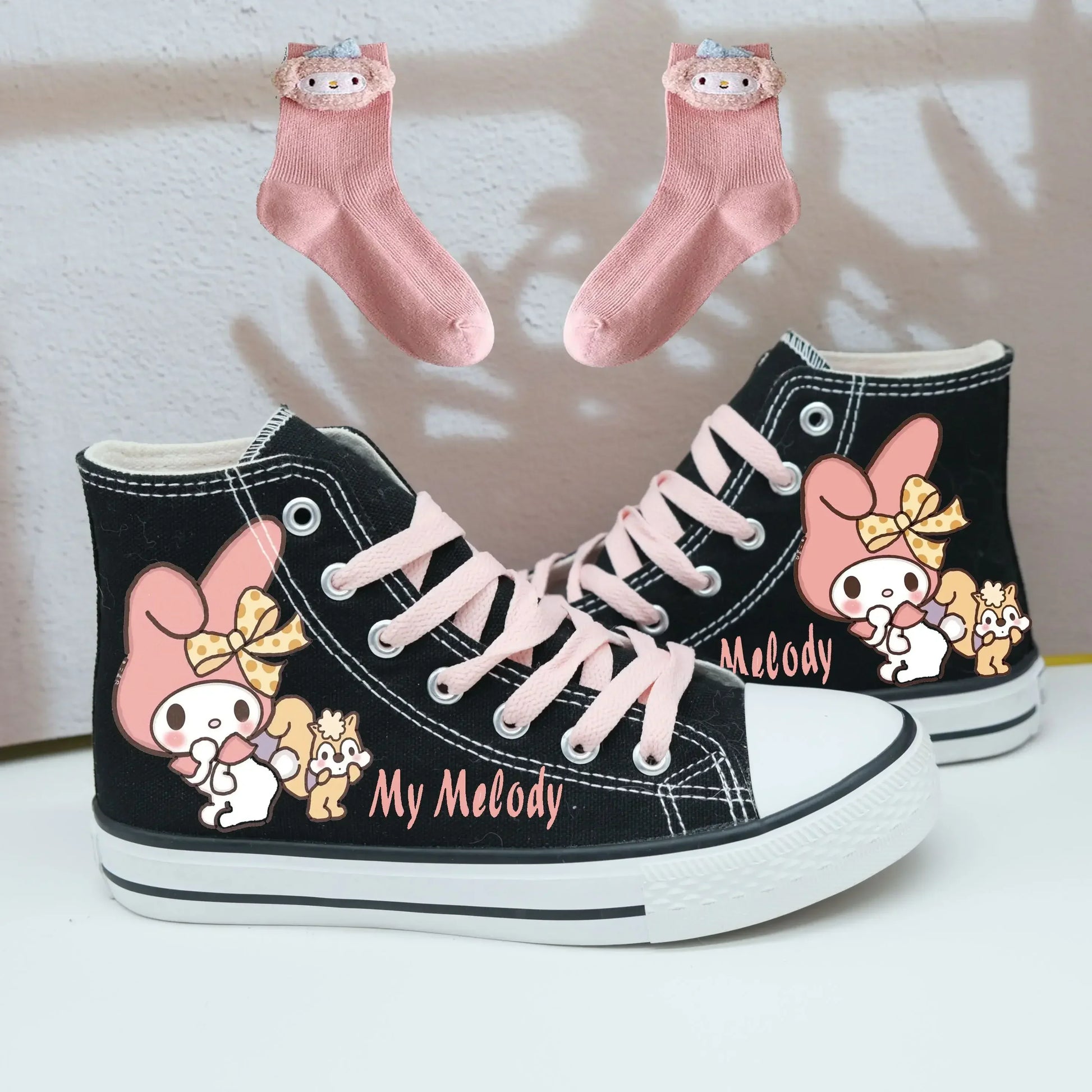 Original Sanrio Kuromi High Top Canvas Sneakers - My Melody B / 42 - Accessories - Shoes - 16 - 2024