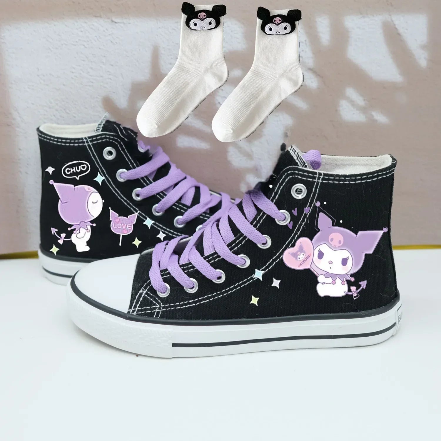 Original Sanrio Kuromi High Top Canvas Sneakers - Kuromi D / 42 - Accessories - Shoes - 13 - 2024