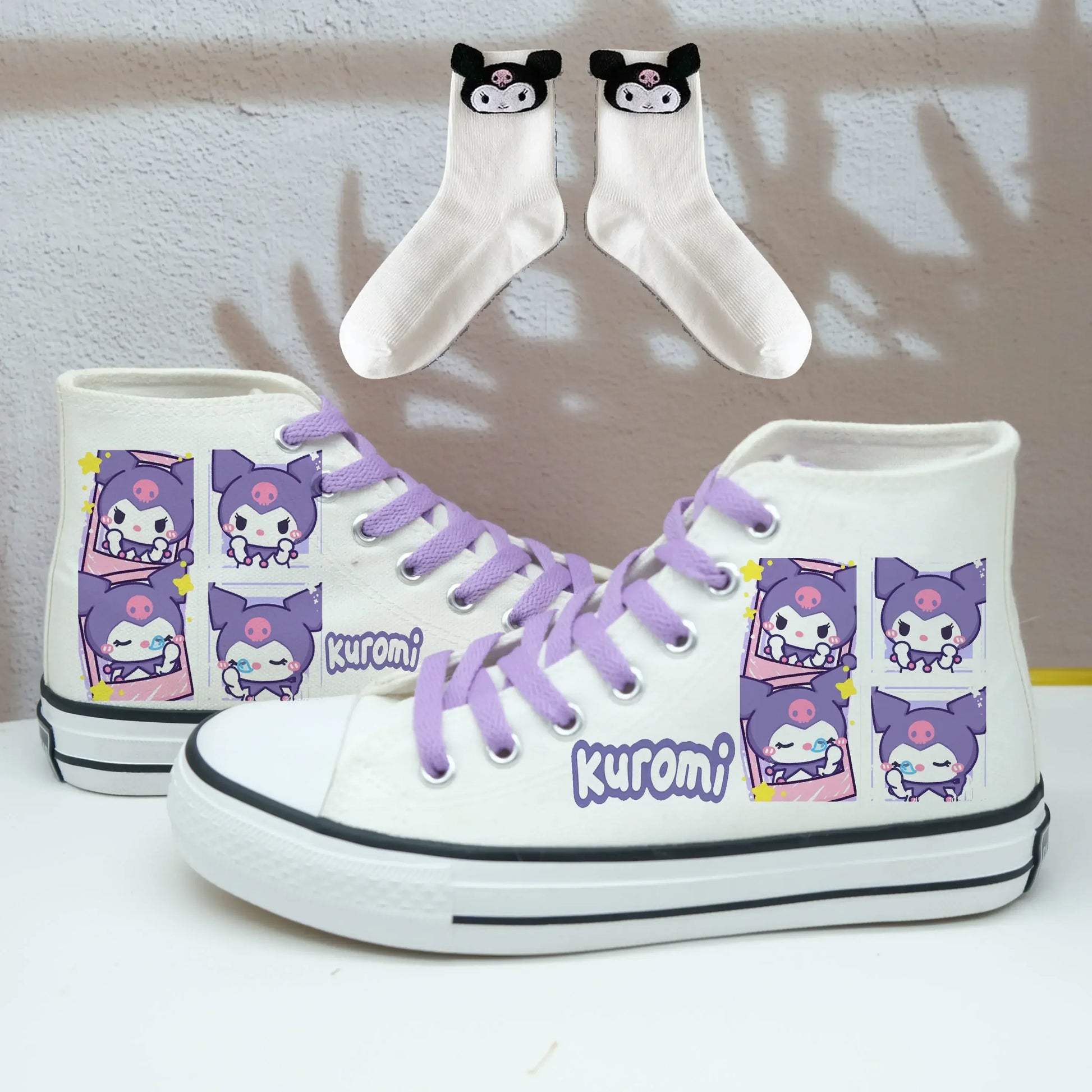 Original Sanrio Kuromi High Top Canvas Sneakers - Kuromi G / 42 - Accessories - Shoes - 9 - 2024