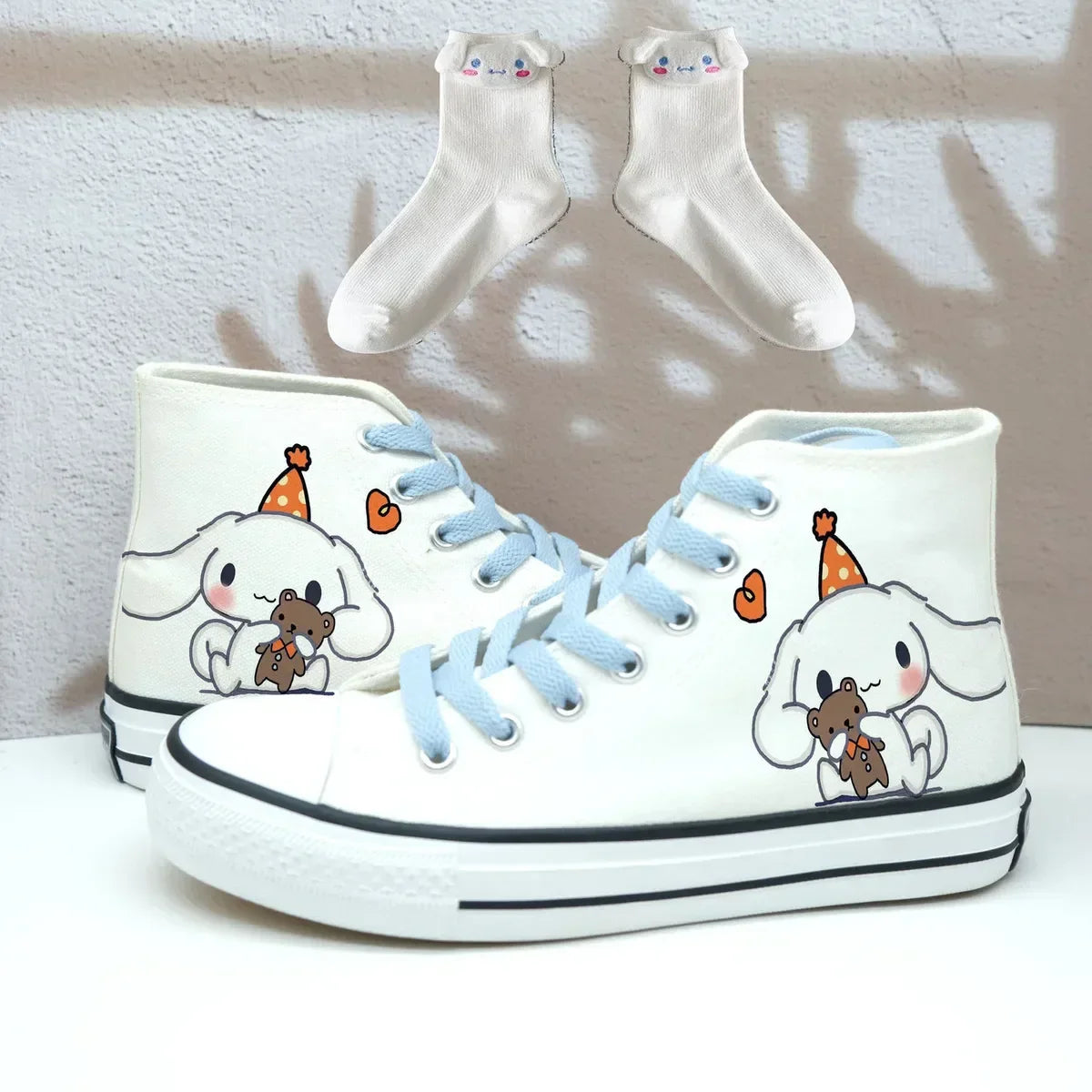 Original Sanrio Kuromi High Top Canvas Sneakers - cinnamoroll A / 42 - Accessories - Shoes - 8 - 2024