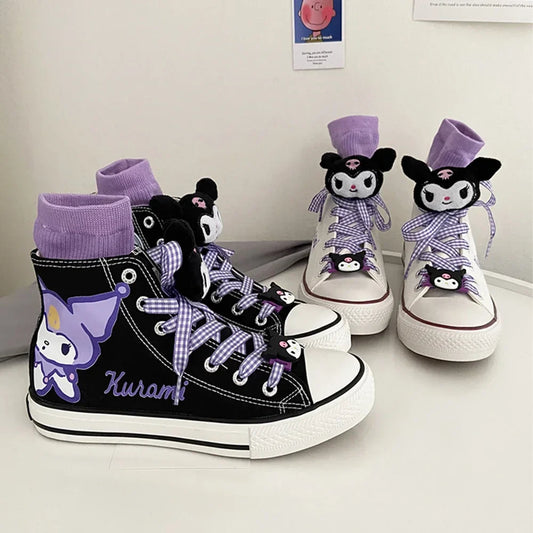 Original Sanrio Kuromi High Top Canvas Sneakers - Accessories - Shoes - 2 - 2024