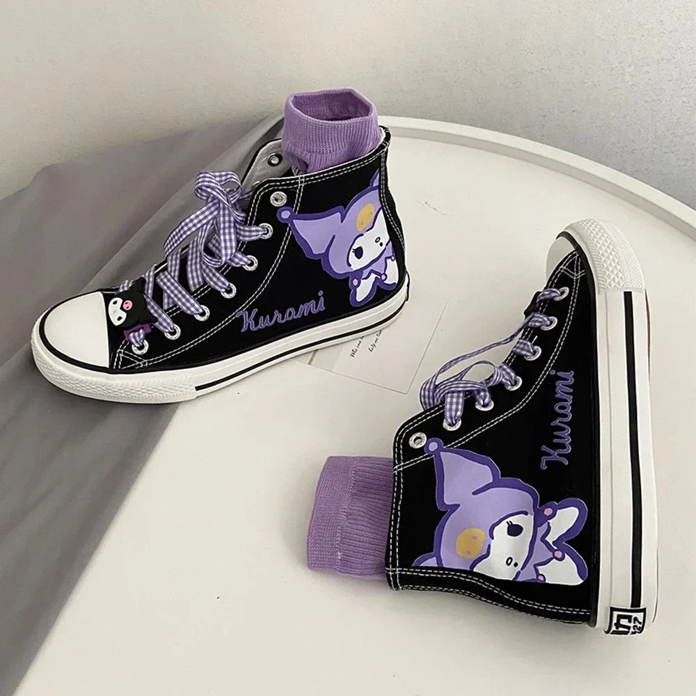 Original Sanrio Kuromi High Top Canvas Sneakers - Accessories - Shoes - 5 - 2024