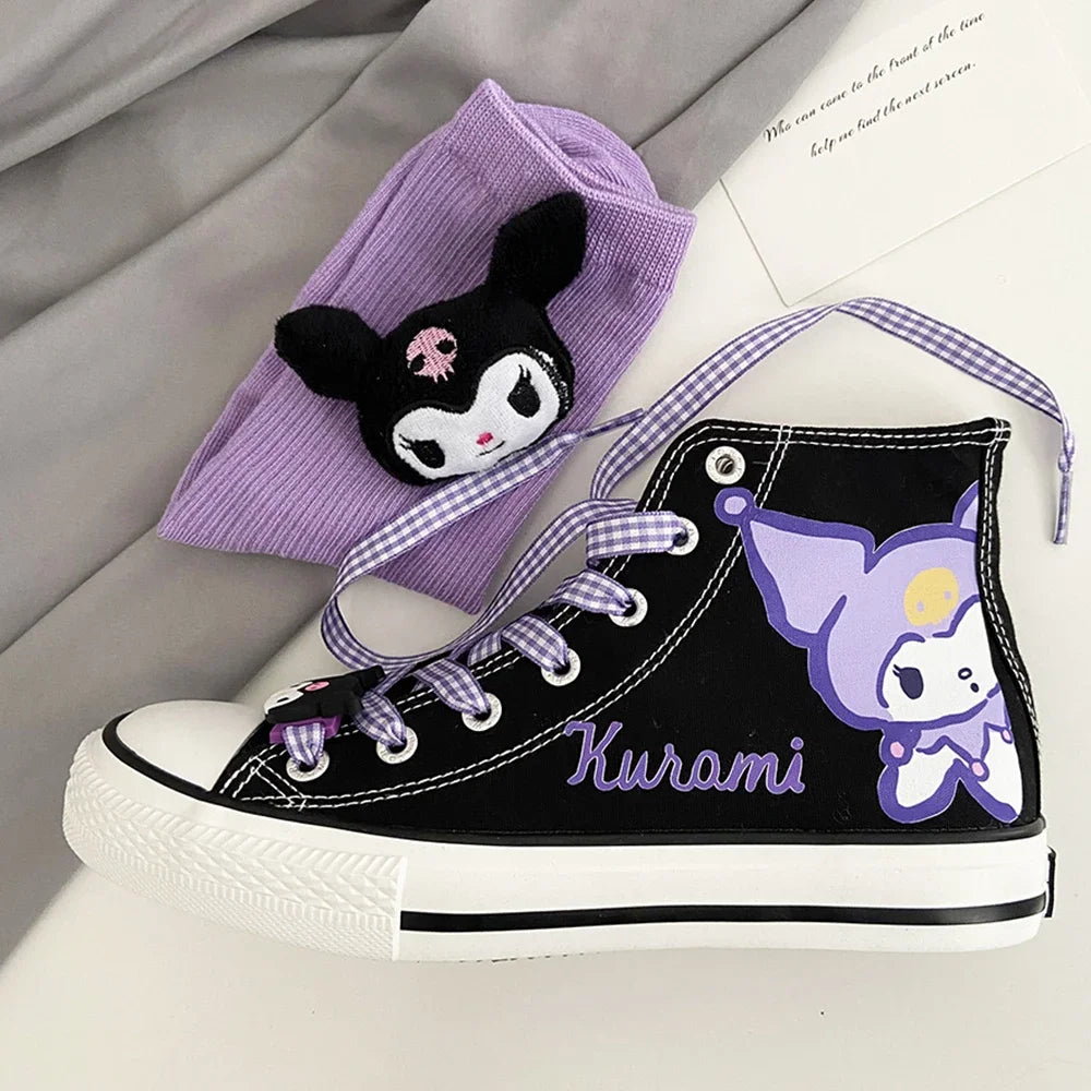 Original Sanrio Kuromi High Top Canvas Sneakers - Accessories - Shoes - 4 - 2024