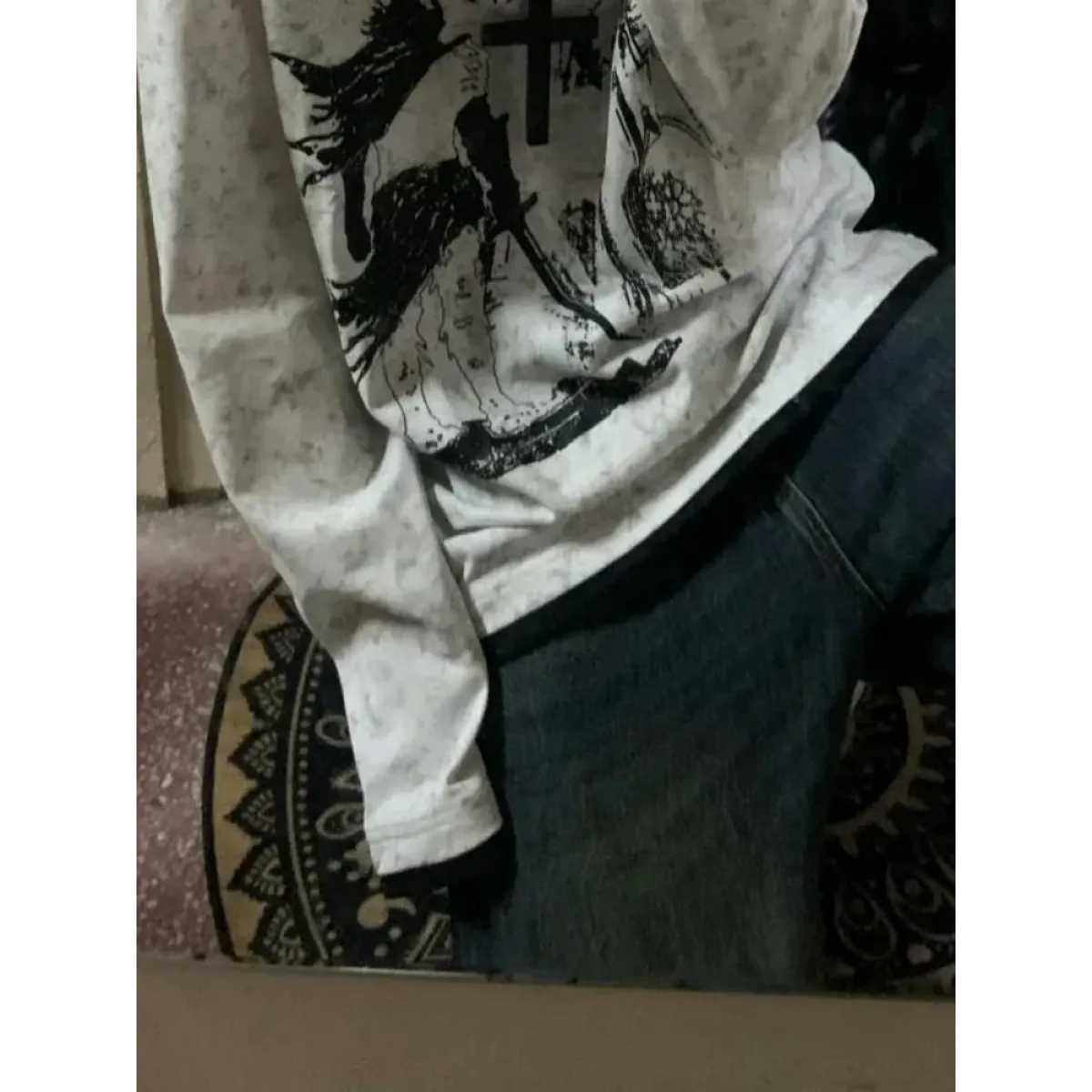 Oversized Gothic T-Shirt - T-Shirts - Long - V-neck - Unisex T-Shirts - 6