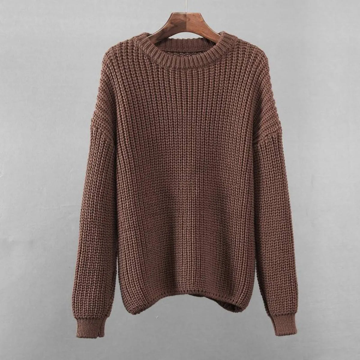 Loose Oversized Knit Sweater - Sweaters - 13