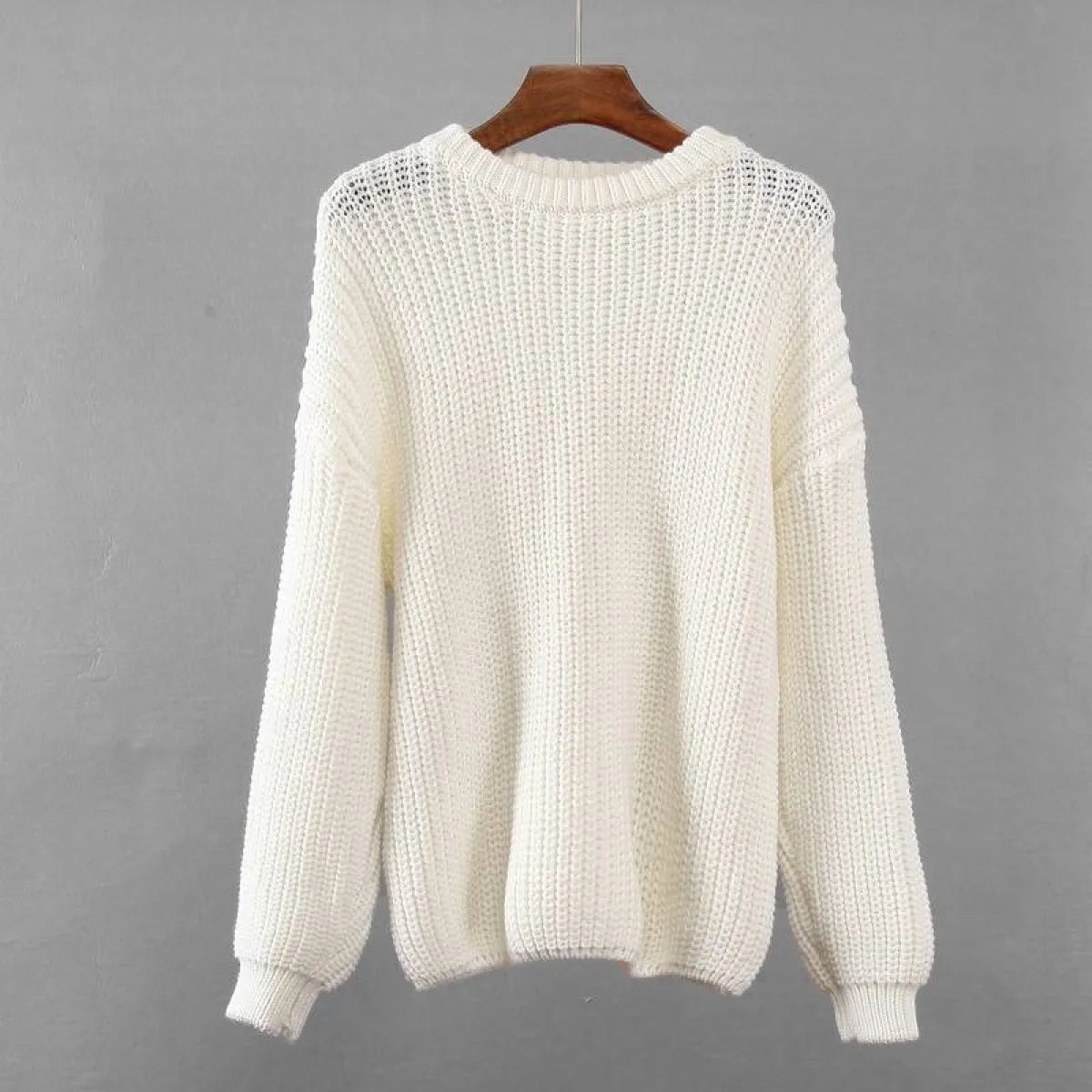 Loose Oversized Knit Sweater - Sweaters - 15
