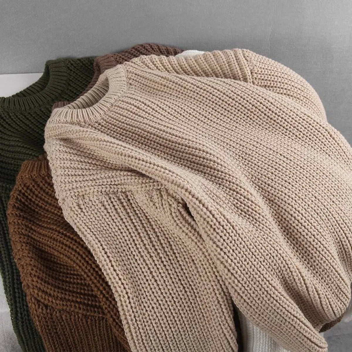 Loose Oversized Knit Sweater - Sweaters - 17