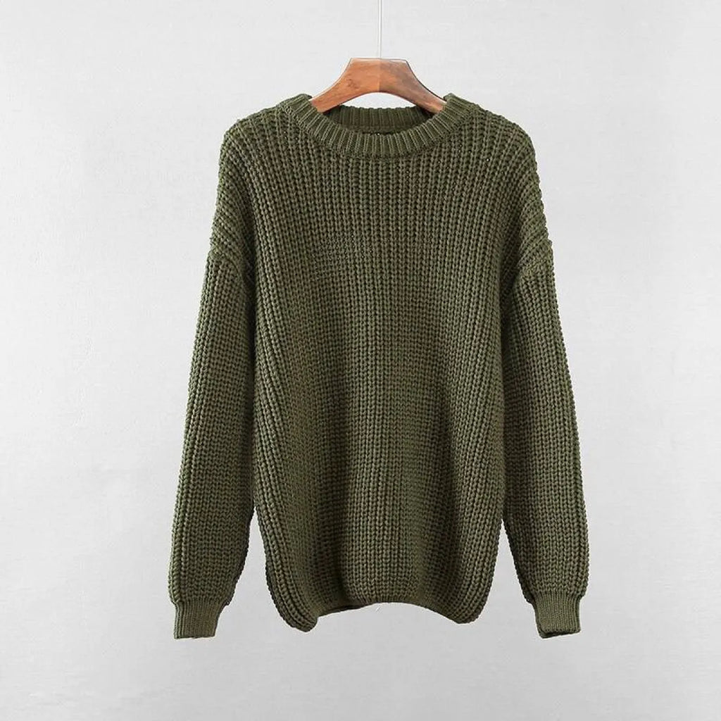 Loose Oversized Knit Sweater - Sweaters - 22