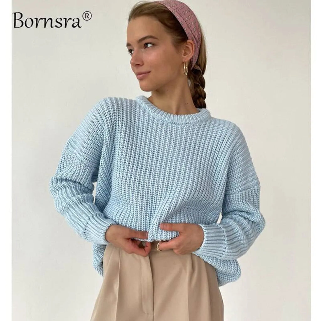 Women’s Oversized Knitted Sweater - Sweaters - 15