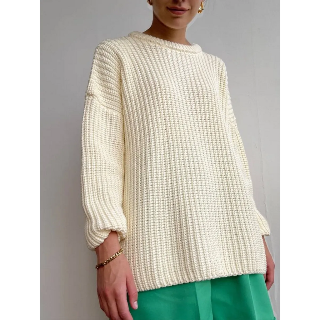 Women’s Oversized Knitted Sweater - Sweaters - 10