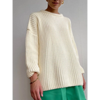 Women’s Oversized Knitted Sweater - Sweaters - 10