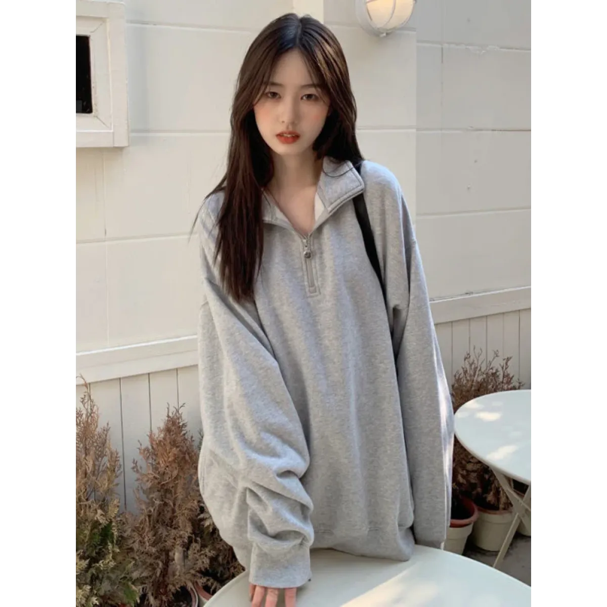 Harajuku Oversized Zip Sweatshirt - T-Shirts - Hoodies - 4