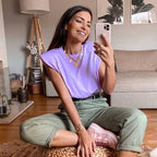 Ladies Padded Shoulder Blouse - Women’s Clothing & Accessories - 14