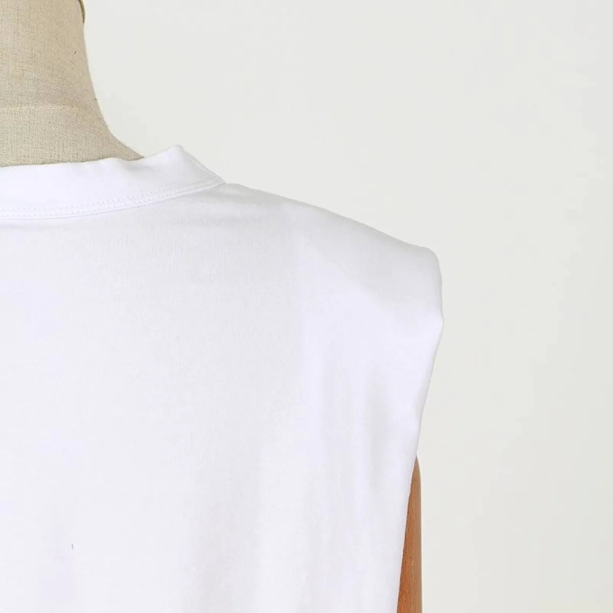 Padded Shoulder Sleeveless Tee - T-Shirts - 7