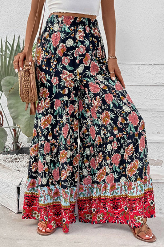 Floral High Waist Palazzo Pants - Floral / S - Bottoms - Pants - 1 - 2024