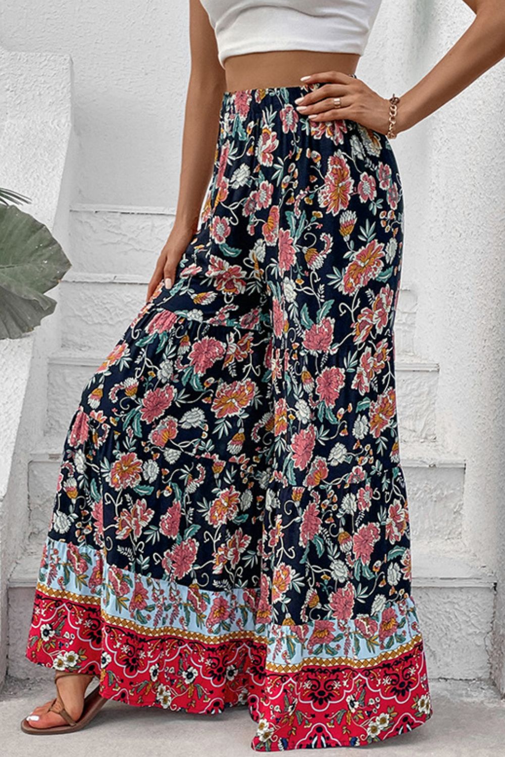 Floral High Waist Palazzo Pants - Bottoms - Pants - 3 - 2024