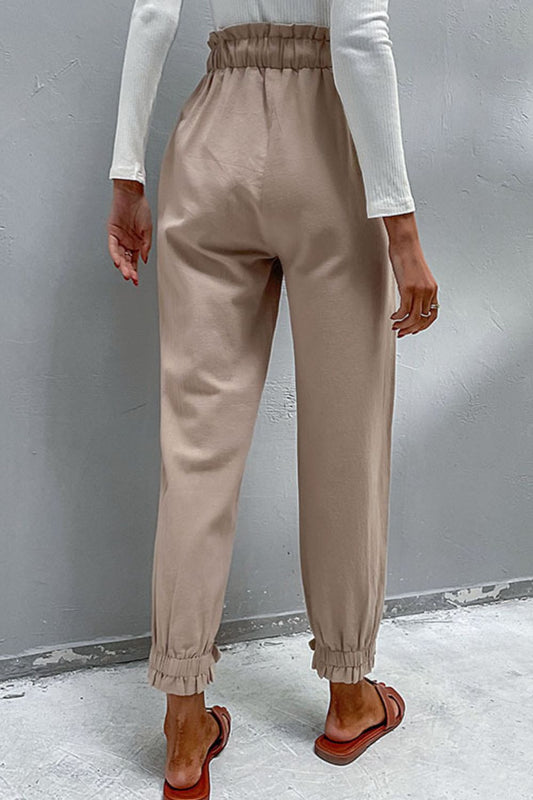 Drawstring Paperbag Waist Button Detail Pants - Bottoms - Pants - 2 - 2024