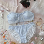 Harajuku Kawaii Fashion Pastel Gingham Lingerie Set - Women’s Clothing & Accessories - Clothing Sets - 6