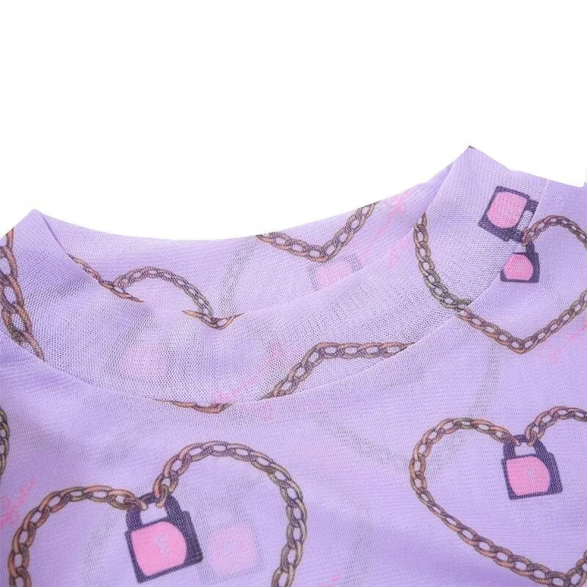 Pastel Gothic Mesh Bodysuit - T-Shirts - 13