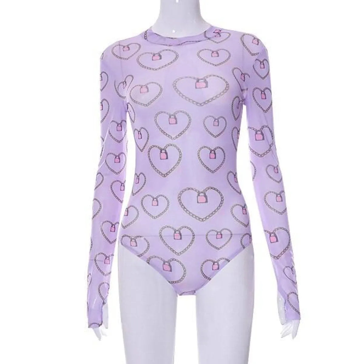 Pastel Gothic Mesh Bodysuit - T-Shirts - 7