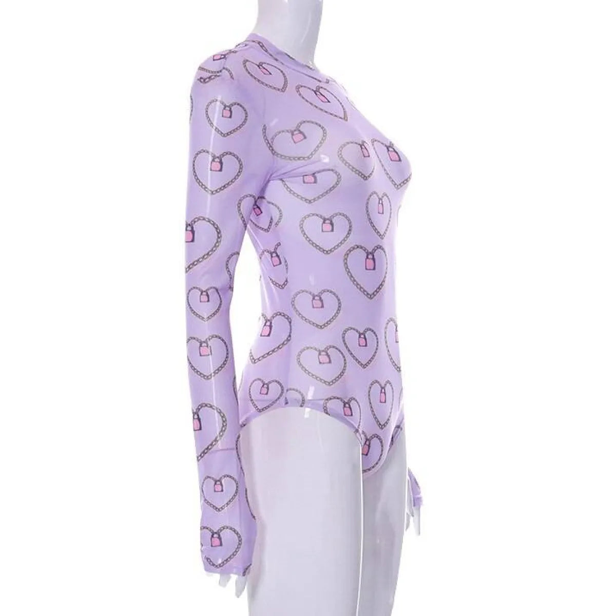 Pastel Gothic Mesh Bodysuit - T-Shirts - 8