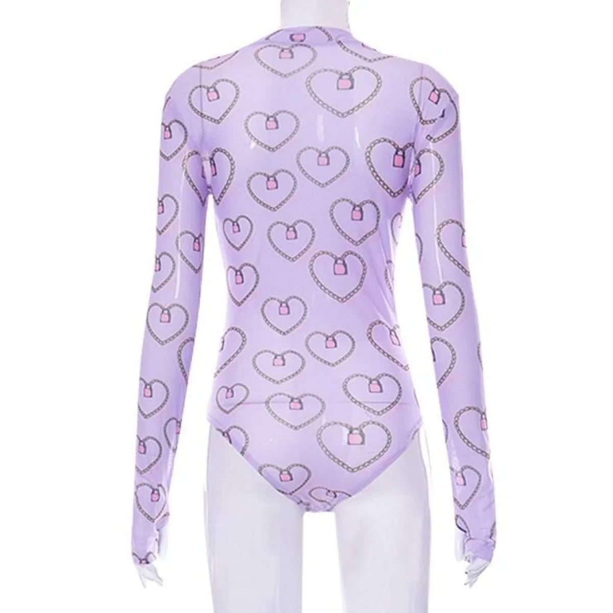 Pastel Gothic Mesh Bodysuit - T-Shirts - 9