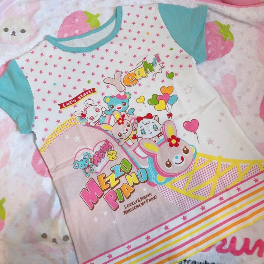 Pastel Kawaii Harajuku Crop Top – Cartoon Print Y2K Aesthetic Tee - T-Shirts - Short - Round - Crop Tops - 1