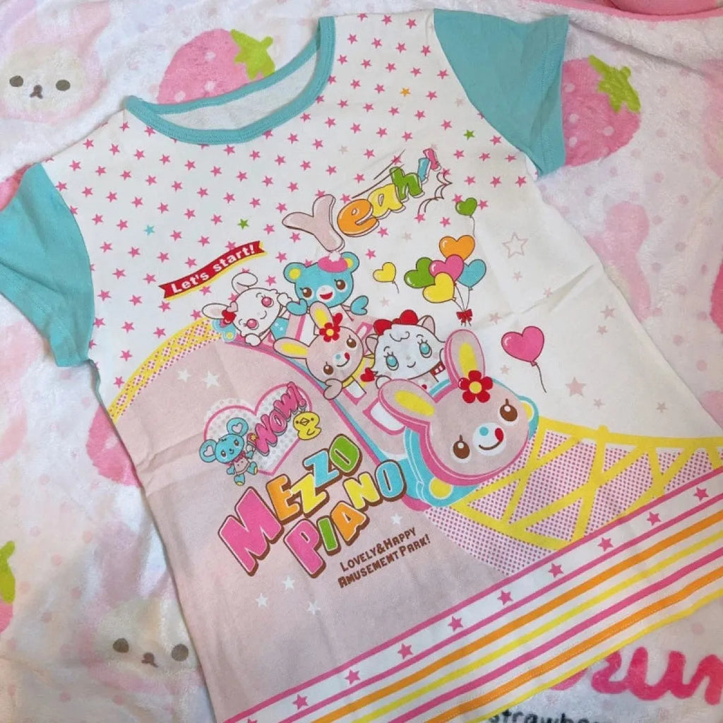 Pastel Kawaii Harajuku Crop Top – Cartoon Print Y2K Aesthetic Tee - T-Shirts - Short - Round - Crop Tops - 1