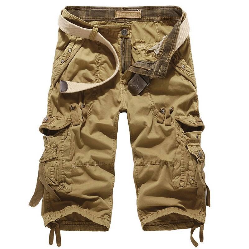 Patterned Art Textile Shorts - Khaki / 30 - Men’s Clothing & Accessories - Shorts - 18 - 2024