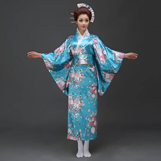 Peacock Printed Floral Women’s Yukata - Women’s Clothing & Accessories - 7