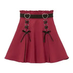 Harajuku Heart Lace-Up High Waist Skirt - Bottoms - Skirt - 6