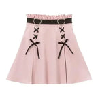Harajuku Heart Lace-Up High Waist Skirt - Bottoms - Skirt - 7