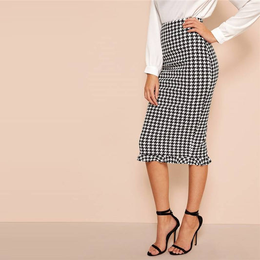 Women’s Pencil Plaided Skirt - Bottoms - Skirts - 1 - 2024