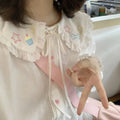Lace Peter Pan Collar Star Embroidered Blouse - Women’s Clothing & Accessories - Blouse - 7