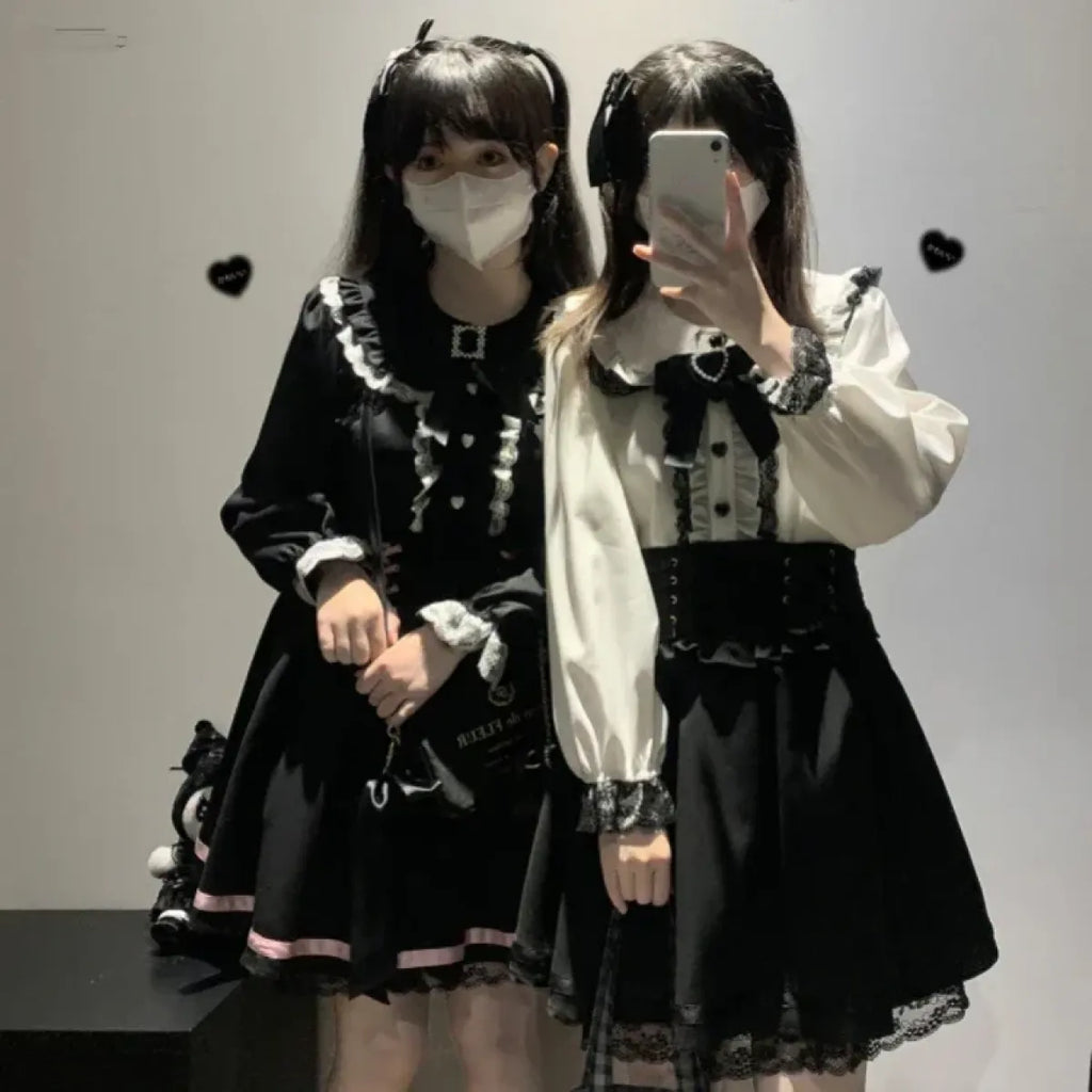 Heart Button Lace Peter Pan Blouse - Women’s Clothing & Accessories - Blouse - 5