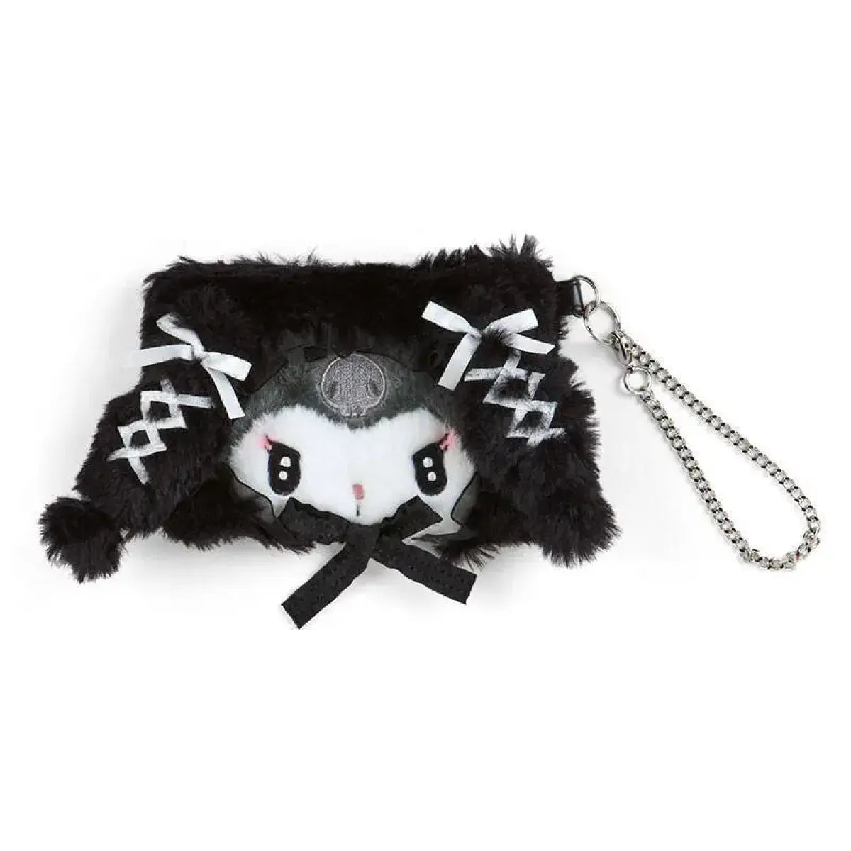 Kuromi Plush ID Card Holder Keychain Set - Harajuku Style - Pouch / Makeup Bag - 1