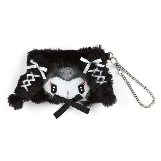Kuromi Plush ID Card Holder Keychain Set - Harajuku Style - Pouch / Makeup Bag - 1