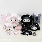 Kuromi Plush ID Card Holder Keychain Set - Harajuku Style - Pouch / Makeup Bag - 4