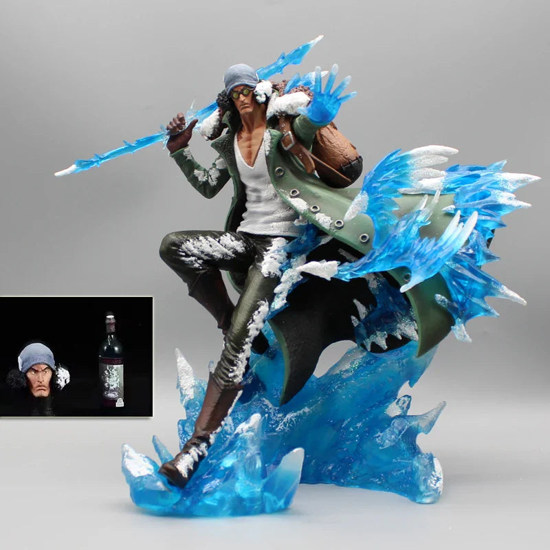 One Piece Aokiji Kuzan 30cm GK LED Figure - 2 Heads PVC Statue Gift - With Box / Kuzan Aokiji - Toys - Action Figures