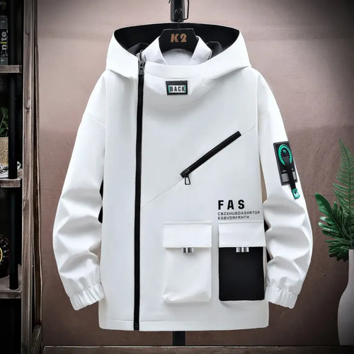 Men’s Pilot Style Hooded Zipper Jacket - Jackets & Coats - Hooded - Hoodies - 1