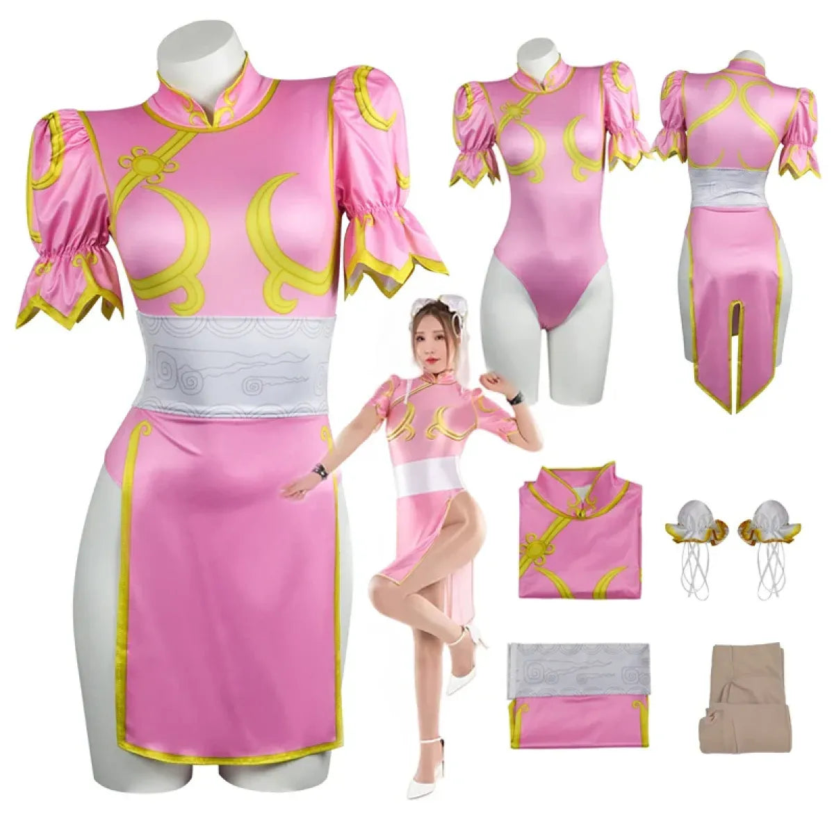 Pink Bunny Cheongsam Cosplay Set - Dresses - Cosplay - 1